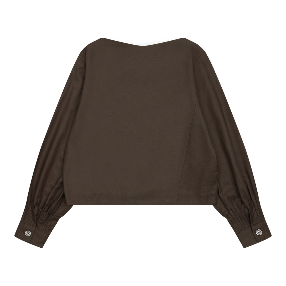 long sleeved tee oatmeal color image-S14L2