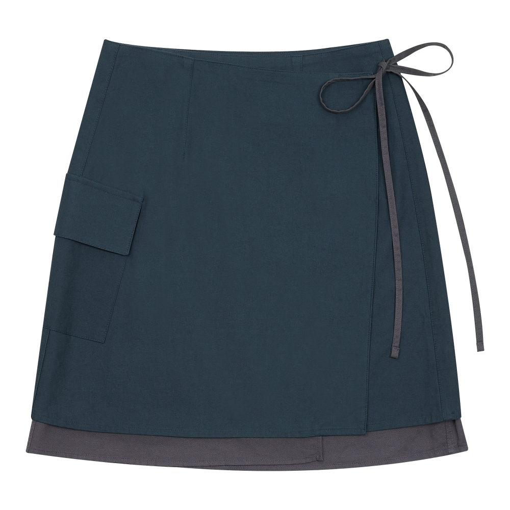 mini skirt khaki color image-S7L1