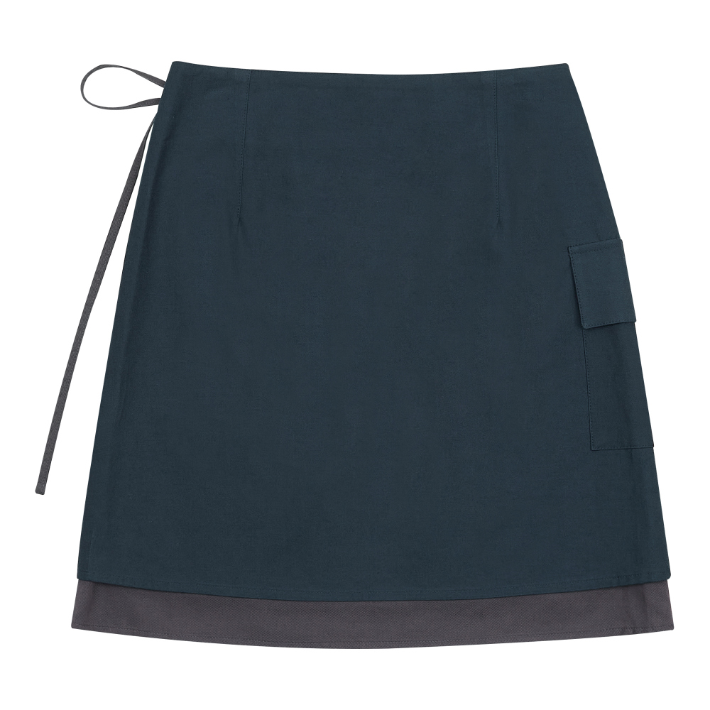 mini skirt khaki color image-S7L2