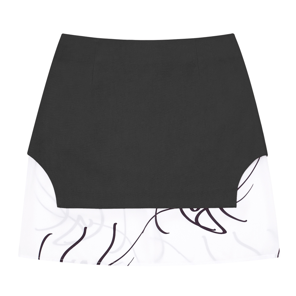 mini skirt grey color image-S22L1