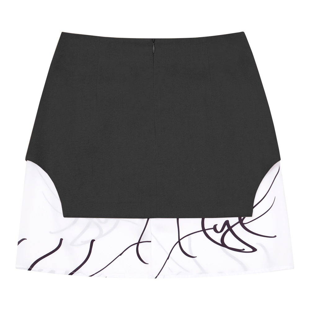 mini skirt grey color image-S22L2